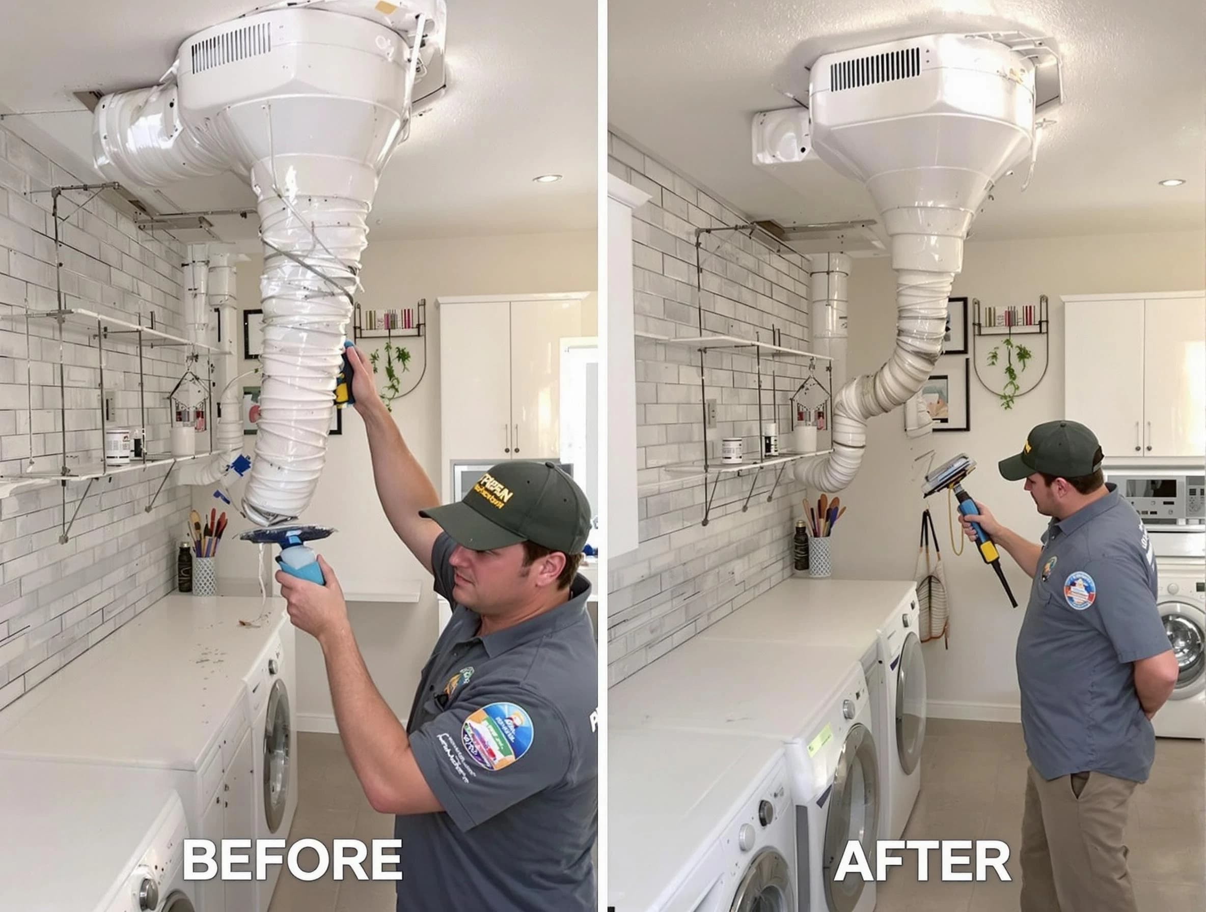 Professional dryer exhaust vent cleaning by Vinings Dryer Vent Cleaning in Vinings