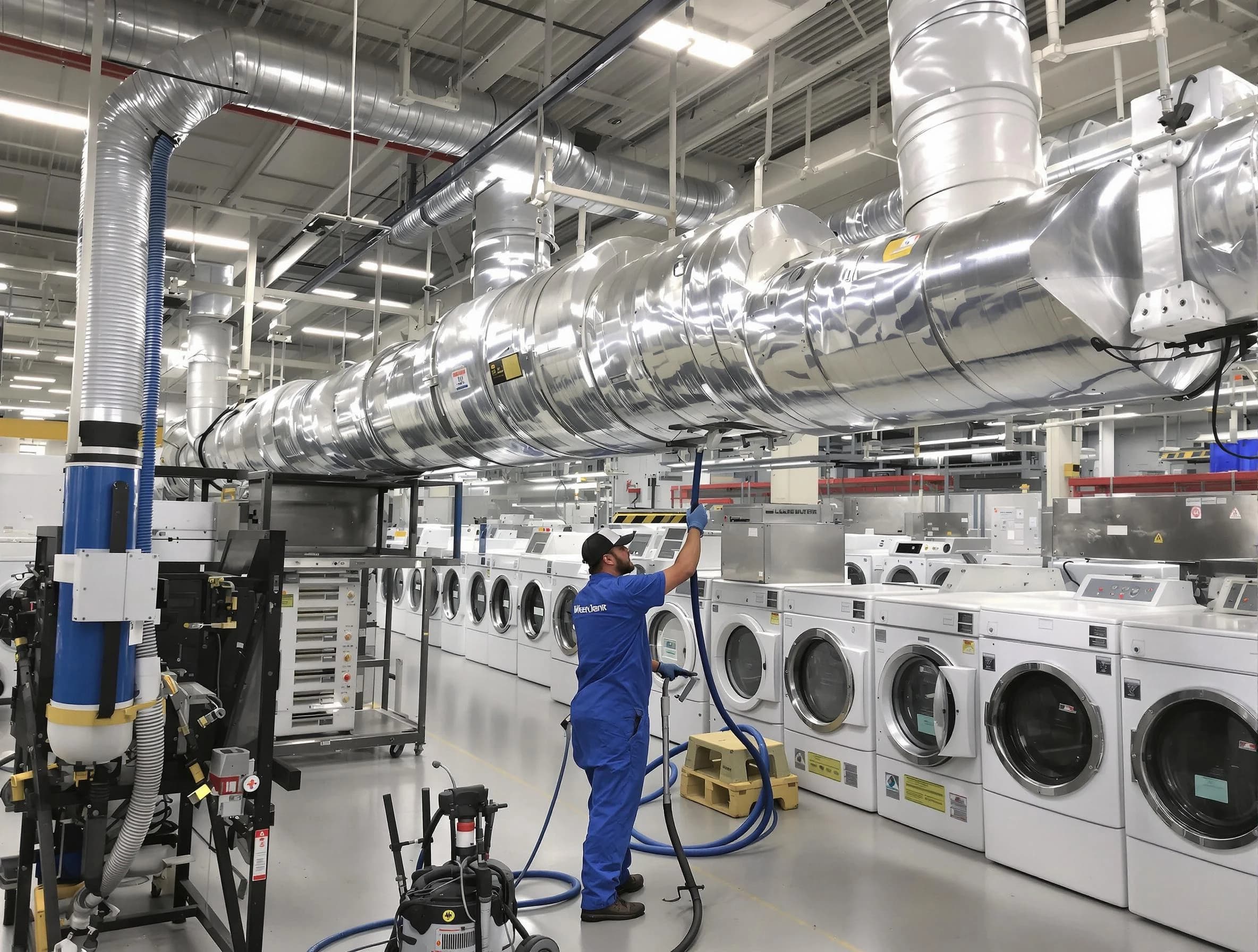 Vinings Dryer Vent Cleaning team performing heavy-duty industrial dryer vent cleaning in Vinings